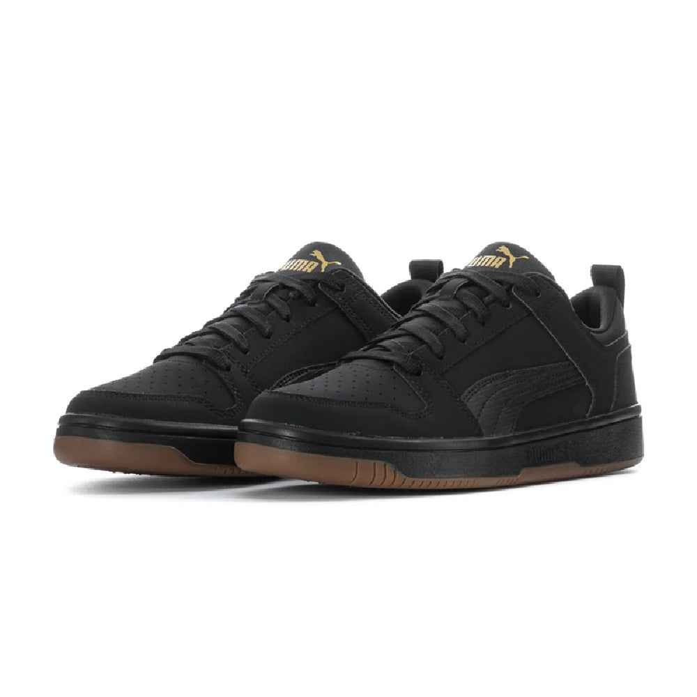 Big Kid's Puma Rebound Layup Lo NBK JR Puma Black-Puma Black-Gold (391772 03)