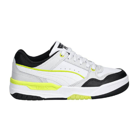 Big Kid's Puma Rebound Retro Jr Puma Black-White-Lime Smash (401564 10)