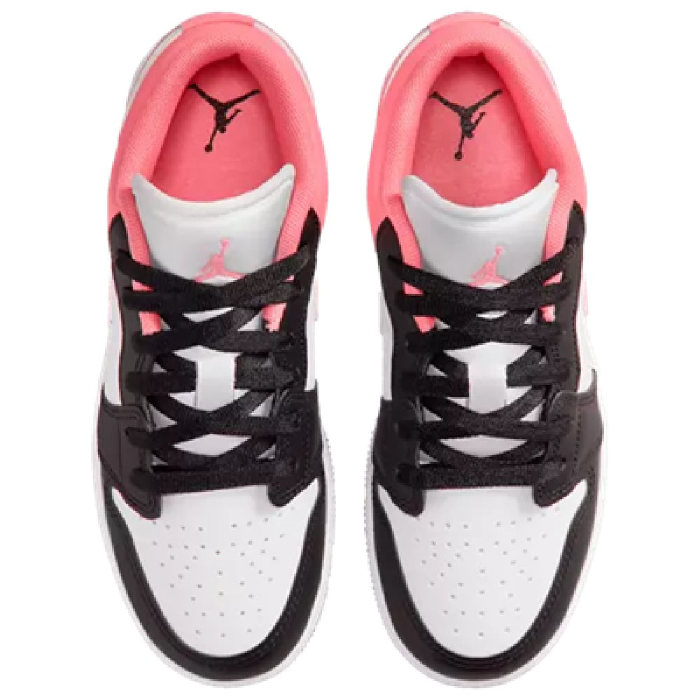 Big Kid's Jordan 1 Low Black/Pink Gaze-White (553560 025)