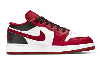 Big Kid's Jordan 1 Low White/Gym Red-Black (553560 163)