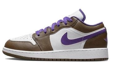 Big Kid's Air Jordan 1 Low Palomino/Wild Berry-White (553560 215)