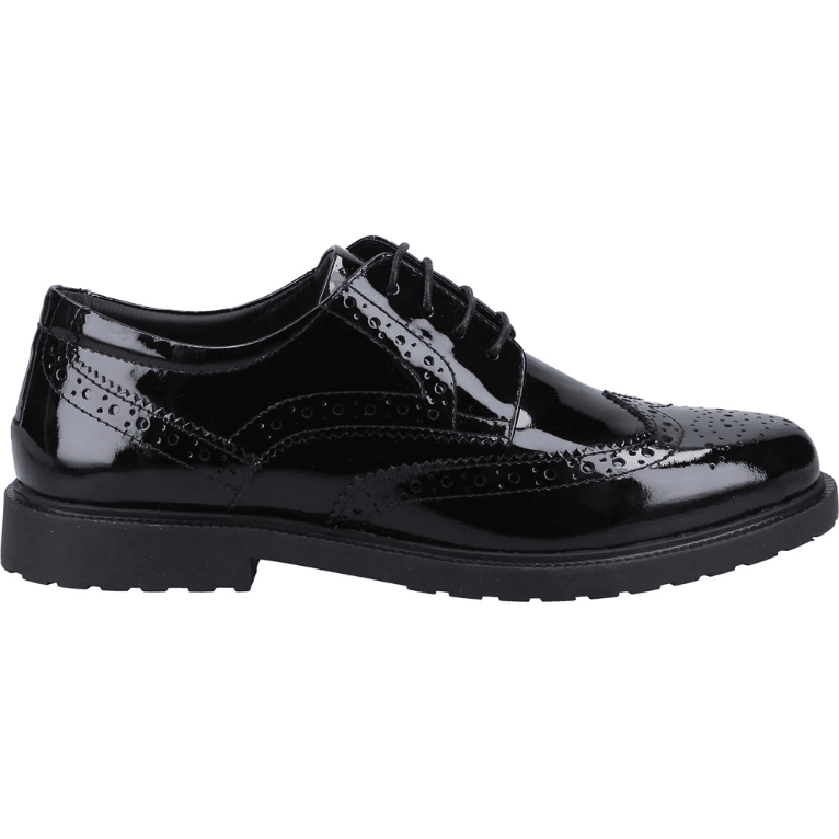 Hush Puppies Womens Verity Brogue Black Patent