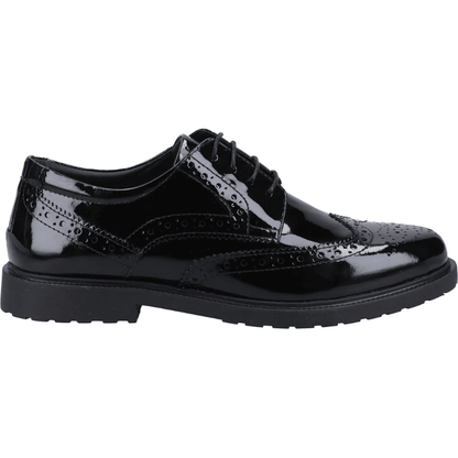 Hush Puppies Womens Verity Brogue Black Patent