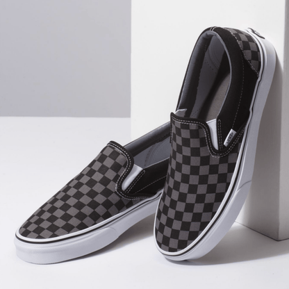Checkerboard Slip on Sneakers - Premium Brand Shoes for Men and Women