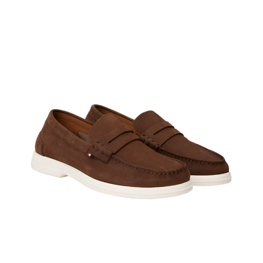 Tommy Hilfiger Mens Shoe Nubuck P Loafer Legacy Brown