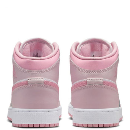 Big Kid's Jordan 1 Mid Pearl Pink/Med Soft Pink-White (DQ8423 600)