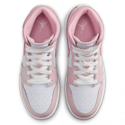 Big Kid's Jordan 1 Mid Pearl Pink/Med Soft Pink-White (DQ8423 600)