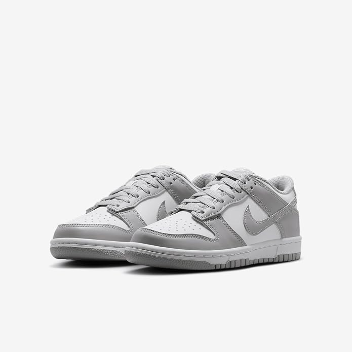 Big Kid's Nike Dunk Low White/Lt Smoke Grey-White (FB9109 123)