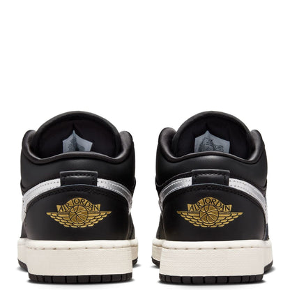 Big Kid's Jordan 1 Low SE Black/Metallic Silver-Sail (FZ3921 001)