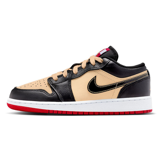 Big Kid's  Air Jordan 1 Low SE "Pizza" Sesame/Black-Fire Red-White (HQ2016 200)