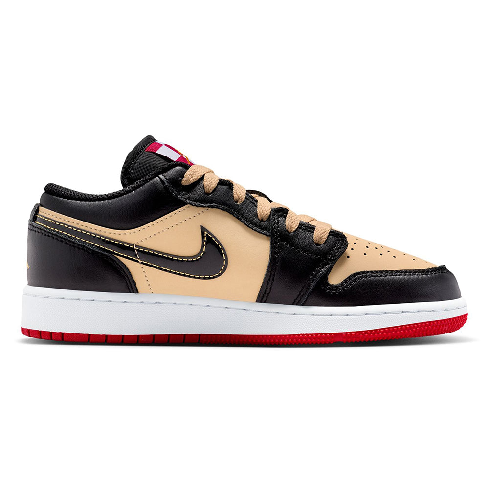 Big Kid's  Air Jordan 1 Low SE "Pizza" Sesame/Black-Fire Red-White (HQ2016 200)