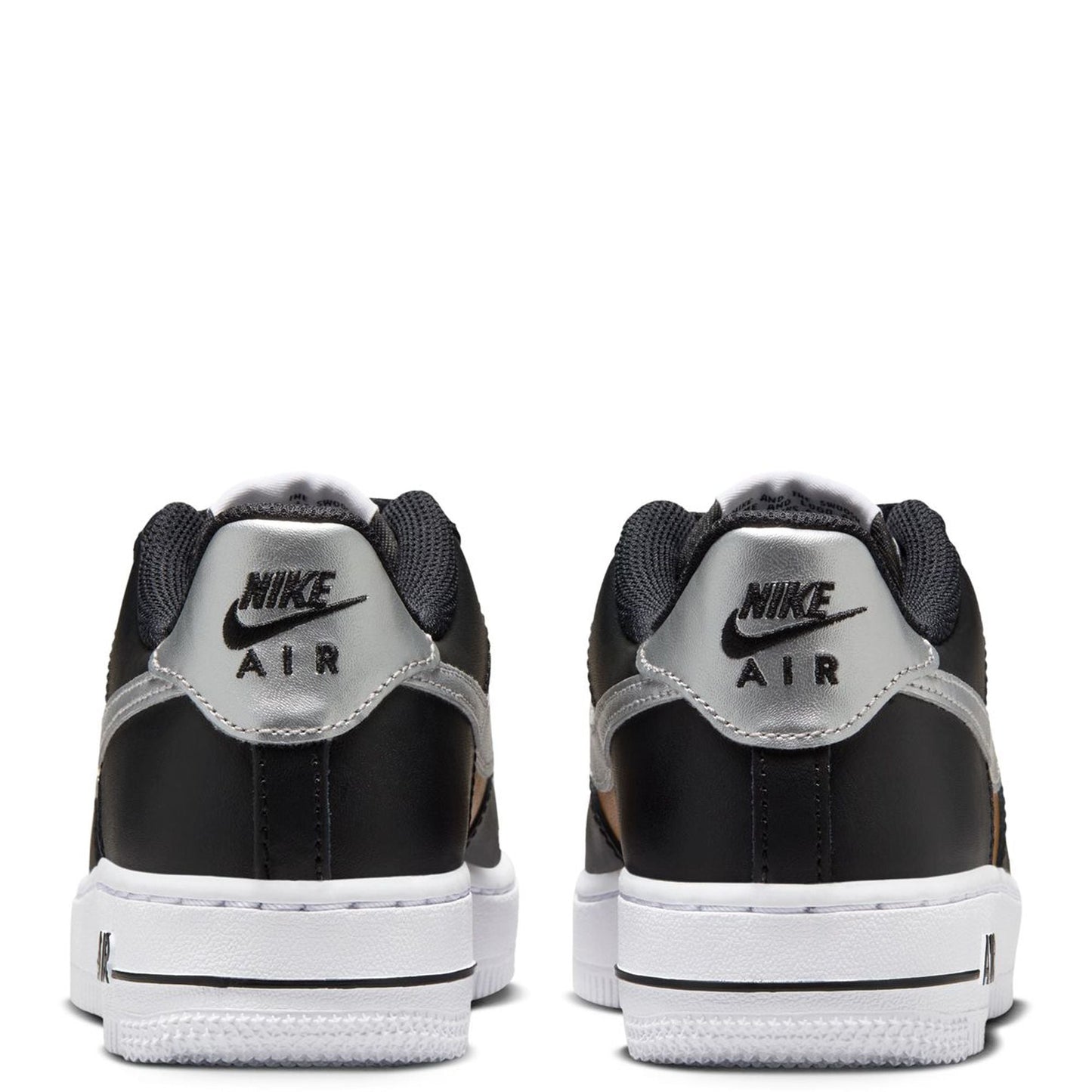 Big Kid's Nike Force 1 BG Black/Metallic Silver-White (HV0937 010)