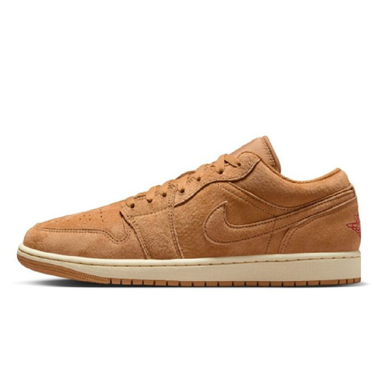 Men's Jordan 1 Low SE Flax/flax-varsity Red-muslin (hv4089 200) Sneakers - Premium Brand Shoes for Men and Women