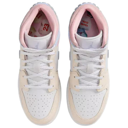 Big Kid's Jordan 1 Mid SE Half Blue/Half Blue-Pale Ivory (IB7507 403)