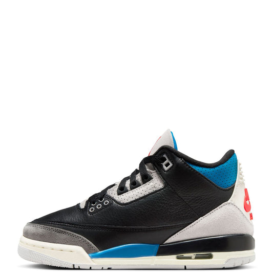 Big Kid's Jordan 3 Retro "Rare Air" Blk/Chil Rd-Neutral Gry (IB8968 004)
