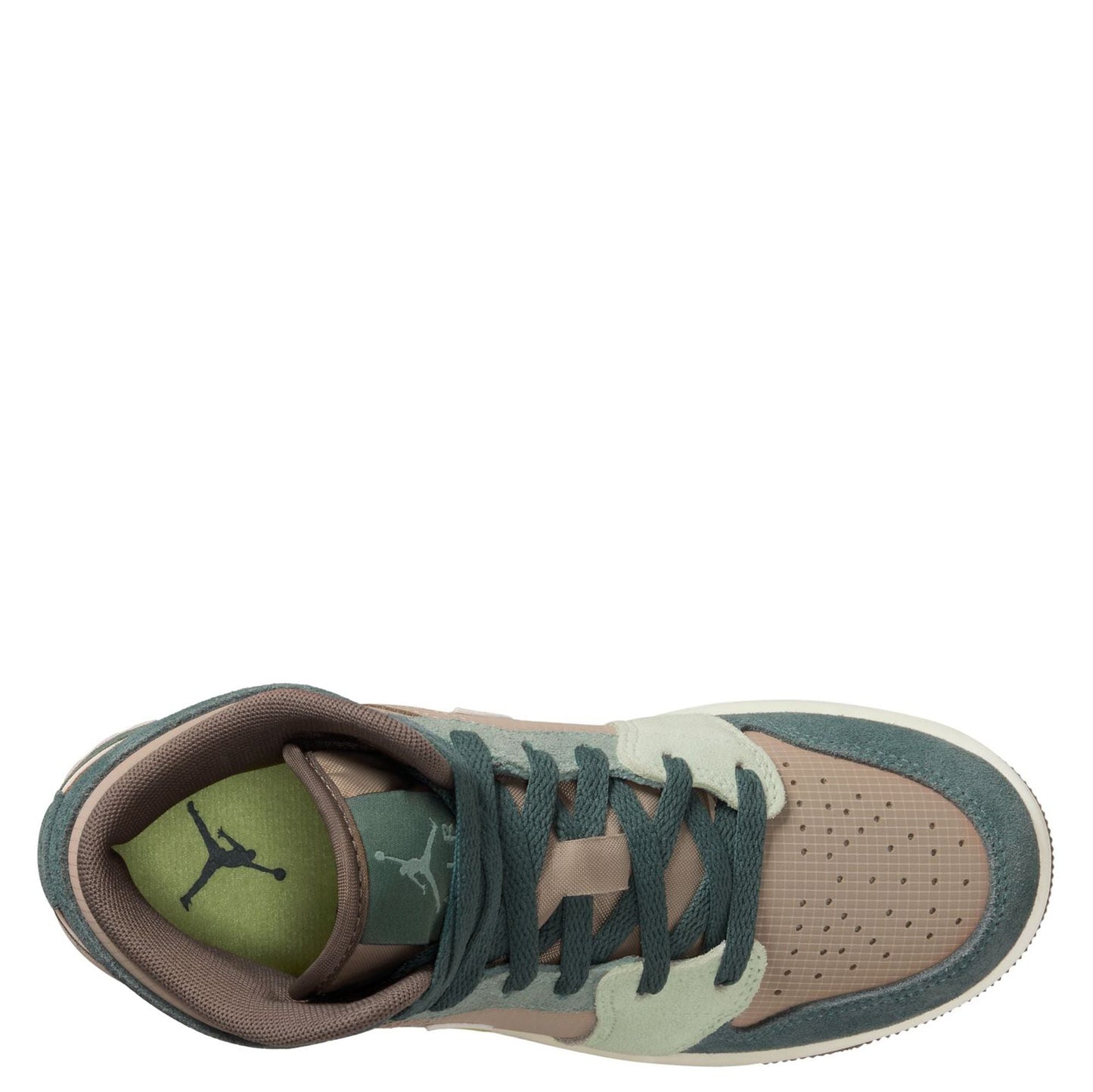Big Kid's Jordan 1 Mid Khaki/LT Lemon Twist-Hasta (IF2873 200)