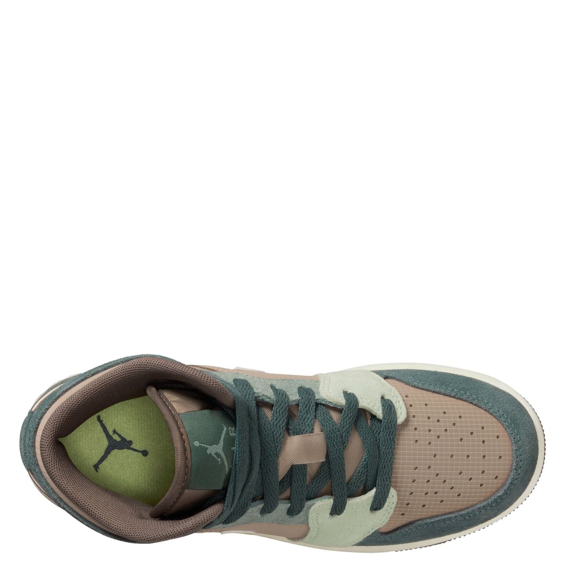 Big Kid's Jordan 1 Mid Khaki/LT Lemon Twist-Hasta (IF2873 200)