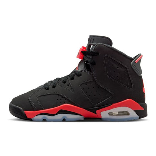 Big Kid's Jordan 6 Retro "Infrared Salesman" Black/Lt Crimson (IQ1275 001)